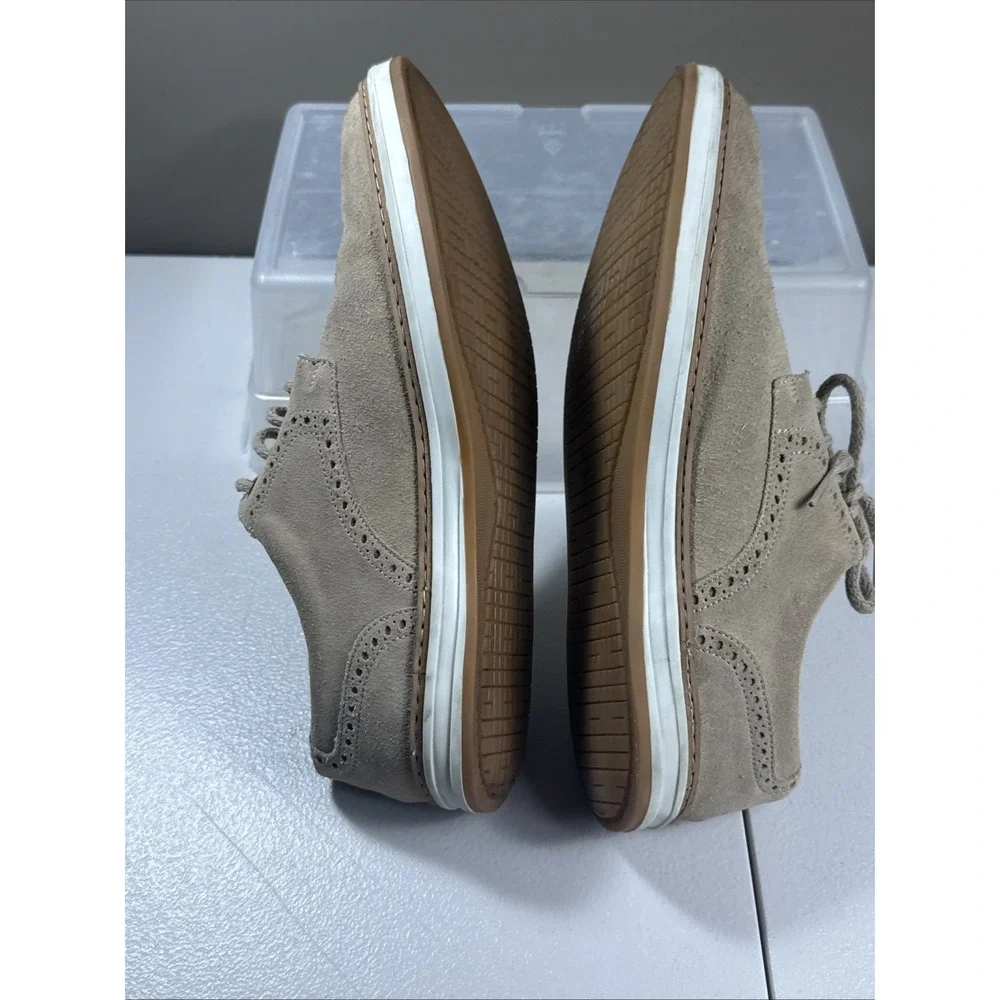 Peter Millar Plain Toe Derby Tan Suede Leather Oxford Shoes Mens Size 10 MS18F15